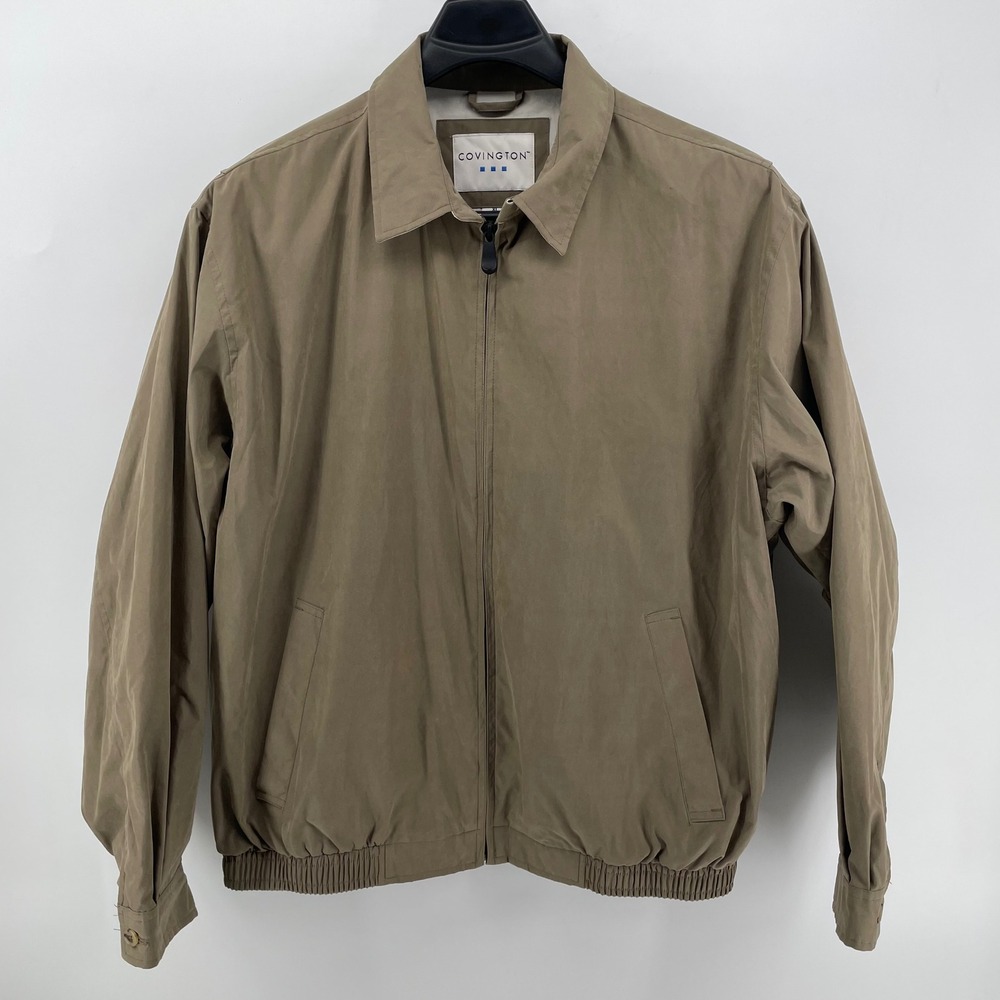 Covington Harrington Jacket Mens XLTan Full Zip Preppy‎ Windbreaker Bomber